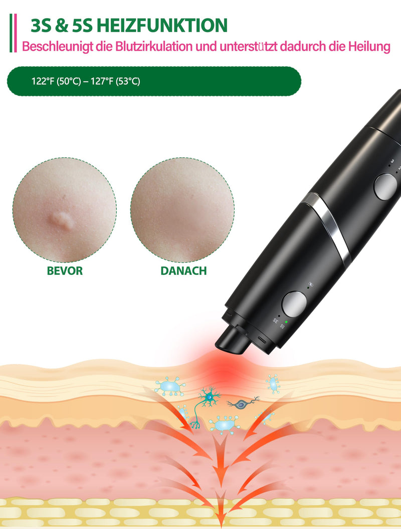 [Australia] - Insect bite healer, Stim-U-Dent mosquito bite heat pen 2 in 1 chemical-free rechargeable pen for quick relief from itching and swelling ebony 