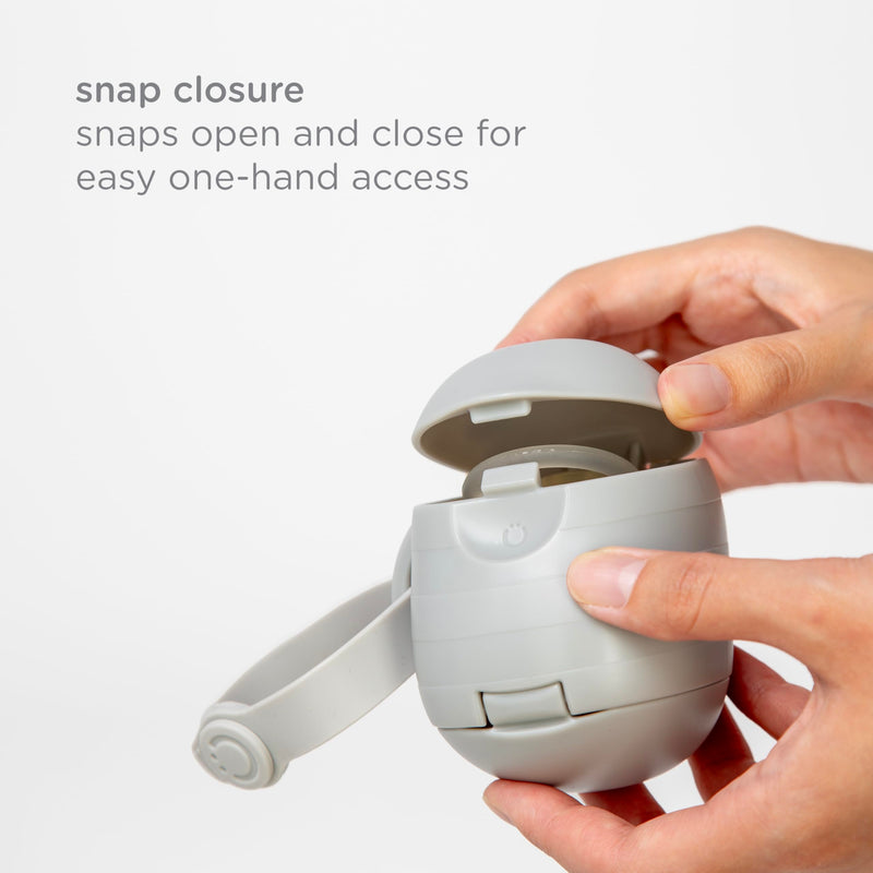 [Australia] - Ubbi On-The-Go Dual Pacifier Holder, Keep's Baby's Binkies Clean and Accessible, Portable for Travel, Diaper Bag Accessory Must Have for Newborns, Gray 