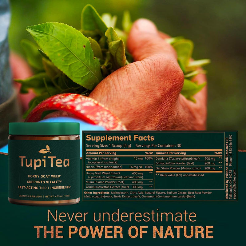 [Australia] - Horny Goat Weed Powder, Supplement w/Maca Root, Tribulus Terrestris Extract, Muira Puama to Boost Energy, Wellness & Nitric Oxide Prime Support for Men & Women. Limited Day of The Month Deal 