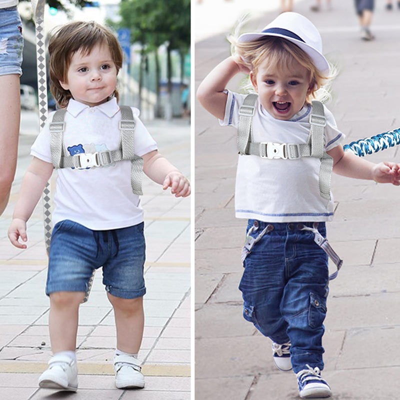 [Australia] - Toddler Harness Leash + Anti Lost Wrist Link, Accmor Dinosaur Baby Harnesses with Kids Leashes for Boys, Cute Child Walking Anti-Lost Holder Bracelet Strap Tether for Outdoor Keep Kid Close (Blue) Lake Blue/Dinosaur 