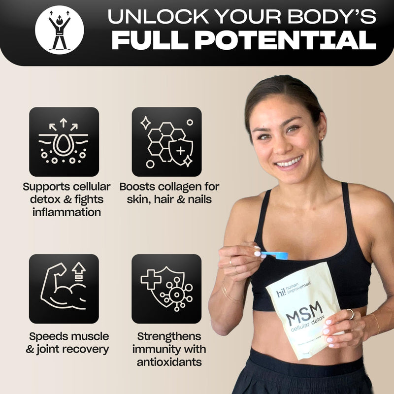 [Australia] - Pure MSM Powder | Organic Sulfur Powder for Skin, Hair, and Nails | Cellular Detox, Joint Health, Immune Boost, & Increased Energy | 99.9% Pure MSM Supplement | Made in the USA, 0g Sugar (64 Servings) 
