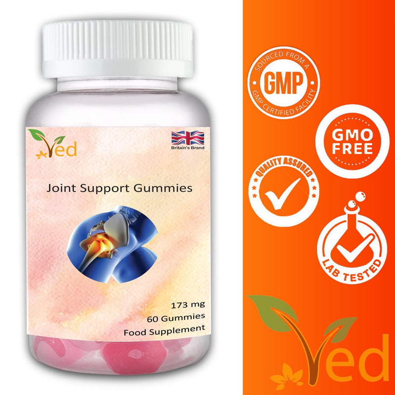 [Australia] - Ved Joint Support Supplement Gummies Extra Strength Glucosamine Gummies for Adults, Men and Women, Joint Support Gums, 173 mg Per Serving, 60 Gummies (60 Day Supply) 