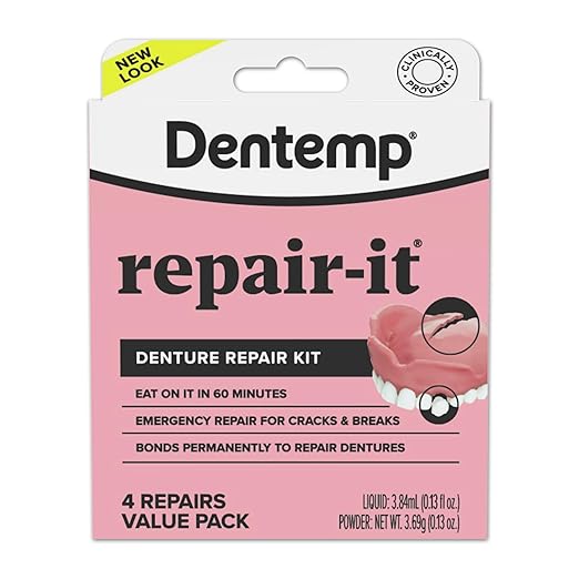 Dentemp Repair Kit - Repair-It Advanced Formula Denture Repair Kit - Denture Repair Kit Repairs Broken Dentures - Denture Repair to Mend Cracks & Replace Loose Teeth (Value Size)