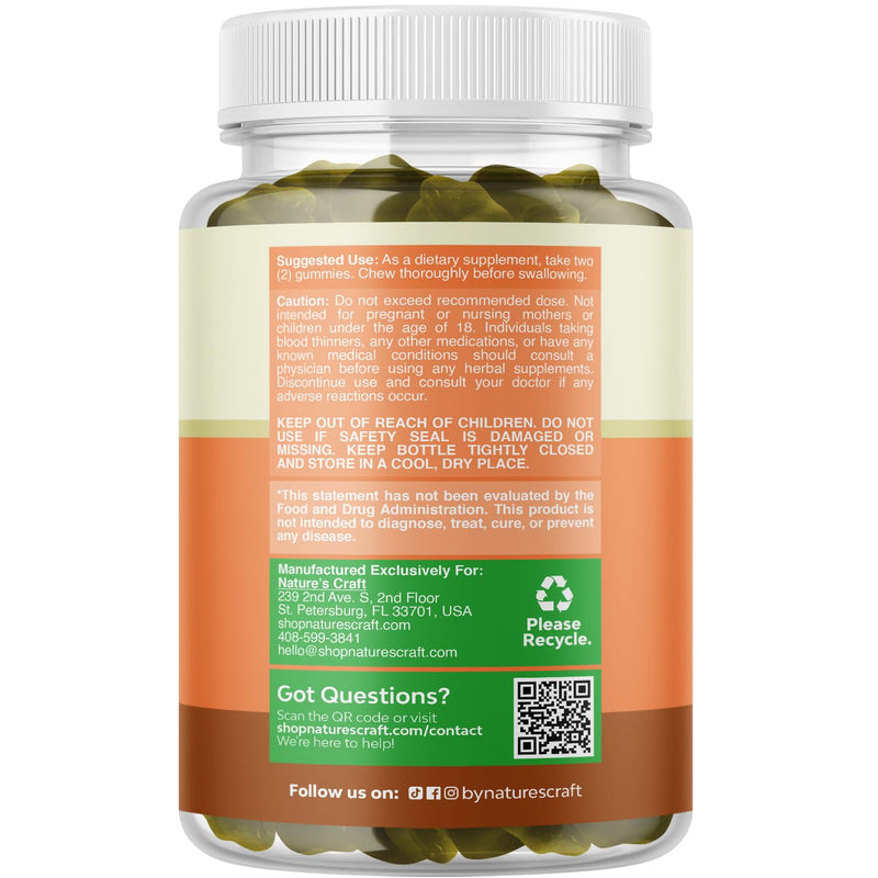 Natures Craft Thyroid Support Gummies - Thyroid Support Gummies for Comprehensive Support for Men and Women with Iodine Selenium and Other Potent Vitamins - Gelatin-Free Non-GMO - 60 Count