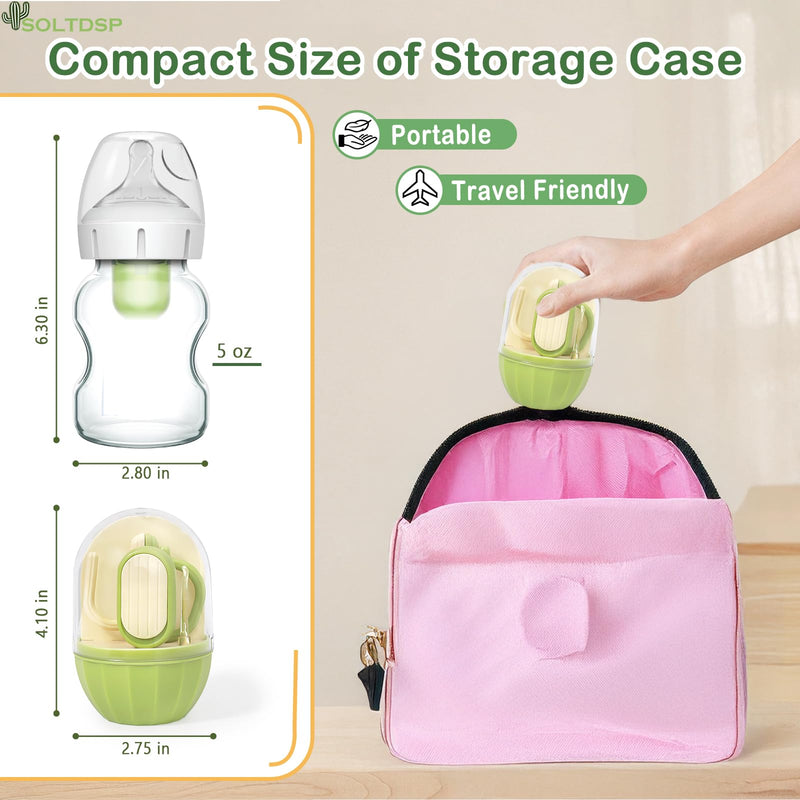 [Australia] - 5-in-1 Baby Nail Kit with Storage Case, Cactus Theme Design Including Baby Nail Clippers, Nail Scissors, Nail File, Tweezers & Nose Picker, Newborn Essentials Must Haves for Baby Shower(Green) Green 