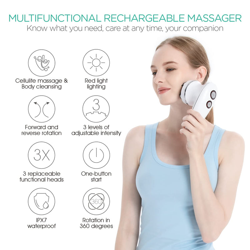 [Australia] - VOYOR Electric Cellulite Massager, Body Sculpting Machine for Arms, Belly, Legs, Waist, Buttocks, 3 Strengths for Body Cleaning and Deep Tissue Cellulite Massage, IPX7 Waterproof & Cordless VRMM1-NEW 