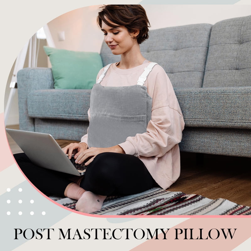 [Australia] - Suzile Mastectomy Pillow Post Surgery, Breast Pillow for After Breast Cancer Mastectomy Necessities, Surgery Recovery Gifts for Women(Gray) Gray 