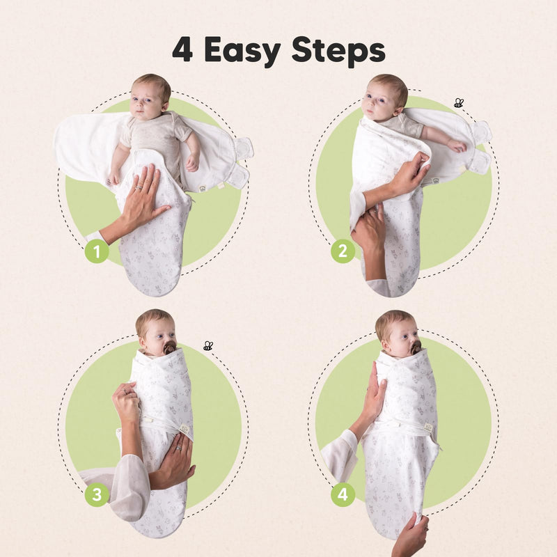 Baby Swaddle Sleep Sacks with Zipper - 3-Pack Newborn Swaddle Sack, Baby Swaddles Sleep Sack 0-3 Months, Wearable Blanket Baby, Baby Swaddle Blanket Wrap, Swaddle Sack, Easy Change Swaddle (Aspire) Aspire One Size