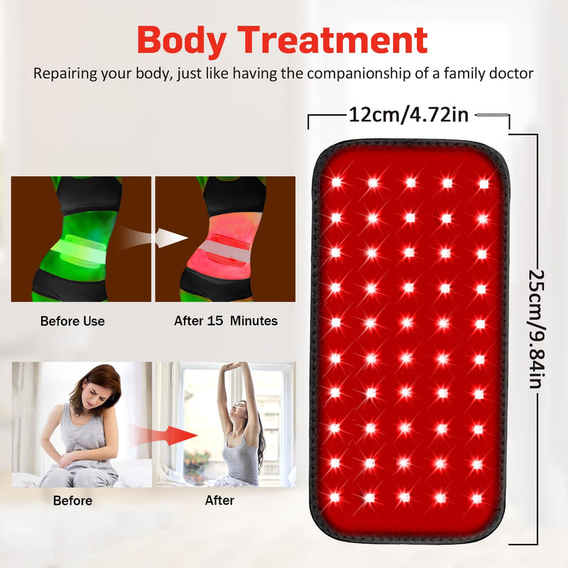 [Australia] - Red Light Therapy Belt, Infrared Light Therapy for Body, Wearable Wrap with Timer for Back Shoulder Waist Muscle Pain Relief, Improve Joint Inflammation, Red Light Therapy for Body L 
