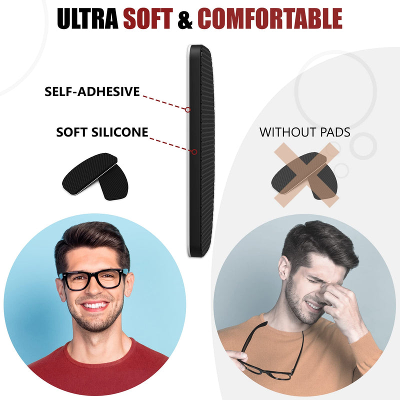 [Australia] - SIGONNA Eyeglass Nose Pads Anti Slip - Eye Glasses Nose Pad 0.5 mm - Silicone Nose Bridge Pads - Nose Grips Non Slip Piece - Sunglass Nose Pads Guards - (6 Pairs Black) 0.5mm x 7mm x 16mm 6 Pairs Black 