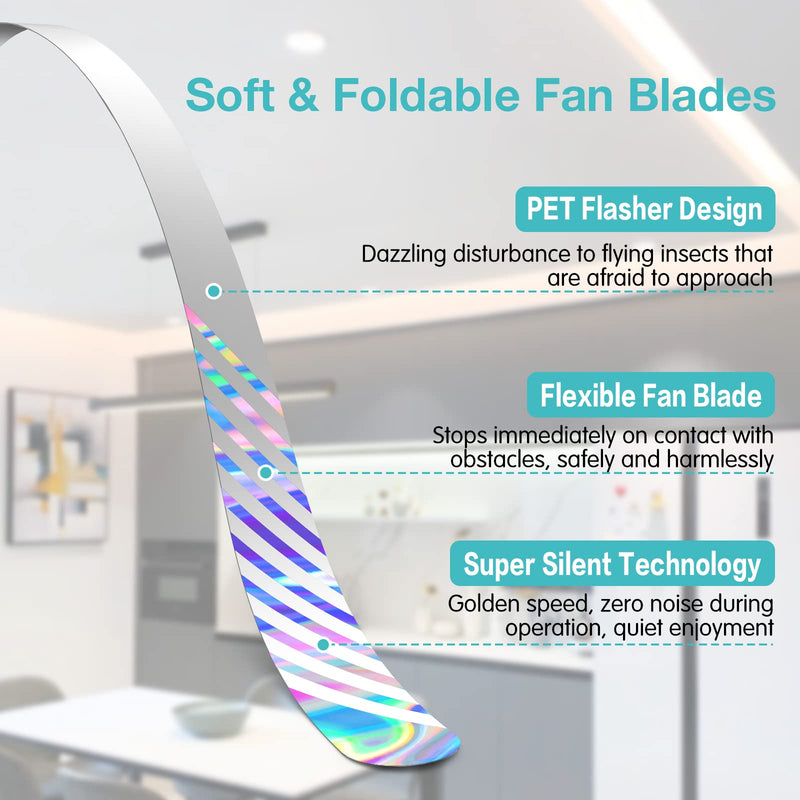 [Australia] - Fly Fans for Tables, Practical Fly Repellent Fan with Soft Blades, USB or Batteries Powered, Soundless and Portable Fly Fan Keeps Your Food Clean(3 Pack) 3 pack Black 