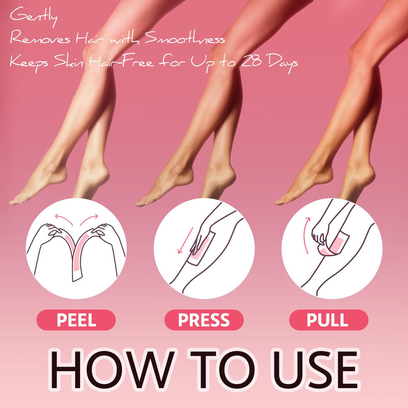 [Australia] - Wax Strips for Hair Removal, Wax Strips, Waxing Kit For Women Face, Body, Arms, Legs, Chest, Back, Bikini Wax Strips, Waxing Hair，Removeal Kit with 80PCS + 4 Calming Oil Wipes 1 Count (Pack of 80) 