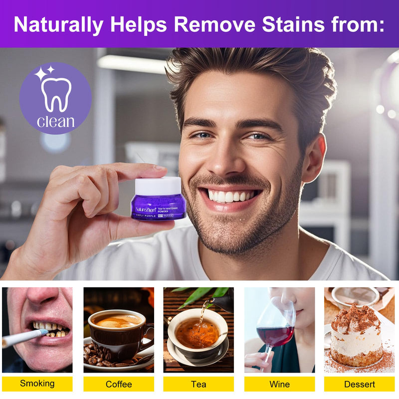 Teeth Whitening Powder - Teeth Whitening - Removes Stains - No Sensitivity - Toothpaste Power - Breath Freshener - for Coffee, Tea and Tobacco Stains 15g