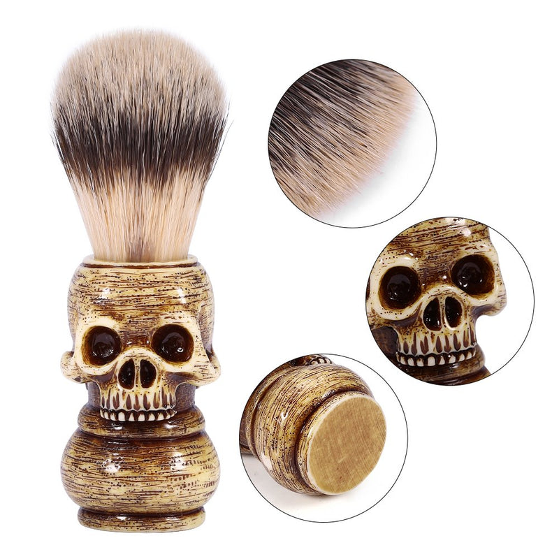 【𝐂𝐡𝐫𝐢𝐬𝐭𝐦𝐚𝐬 𝐃𝐞𝐚𝐥𝐬】 Mens Skull Head Salon Beard Shaving Brush