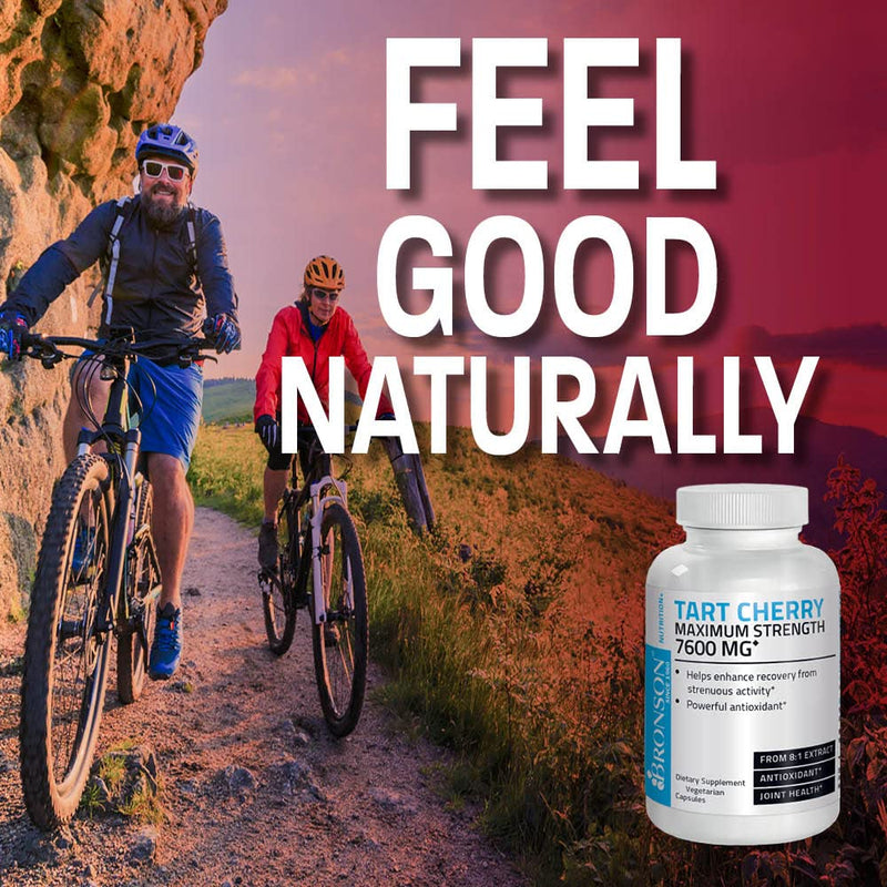 [Australia] - Bronson Tart Cherry Maximum Strength 7600 mg, 180 Vegetarian Capsules (90 Servings) 180 Count (Pack of 1) 