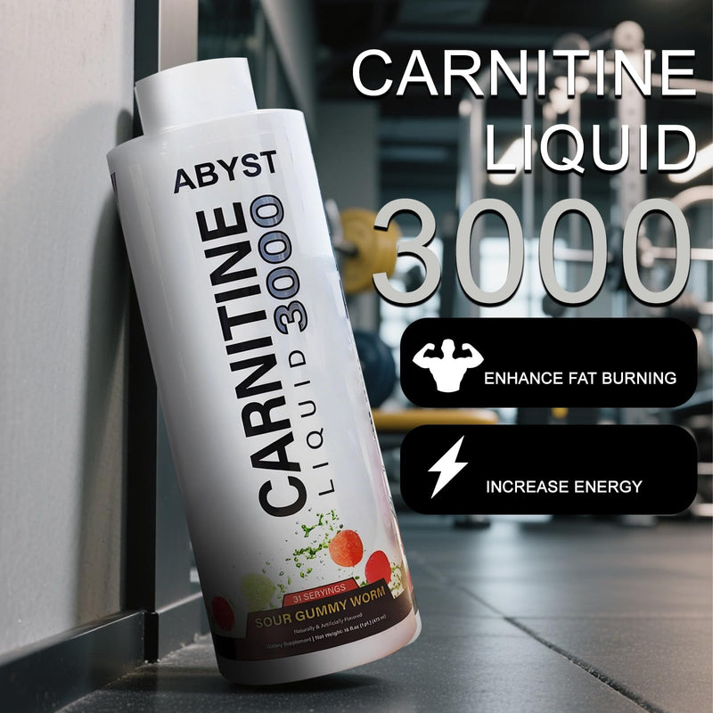 [Australia] - Liquid Carnitine 3000mg ‚Äì Energy & Metabolism Support with Acetyl L-Carnitine ‚Äì Gummy Worm Flavor Gummies ‚Äì 31 Servings (Pack of 1, Sour Gummy Worm) 16 Fl Oz (Pack of 1) 