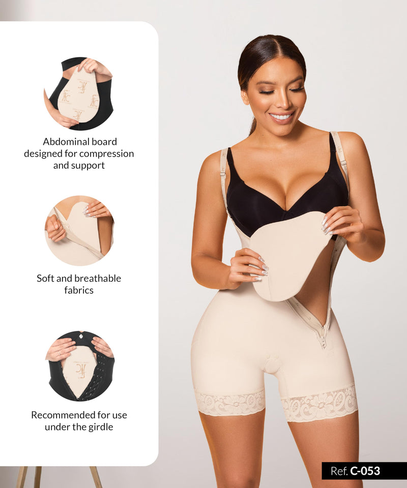 Forma Tu Cuerpo Pear-Shaped Lipo Foam Board, Ab Board Post Surgery Liposuction, Tummy Tuck Compression Board for Recovery Large Beige