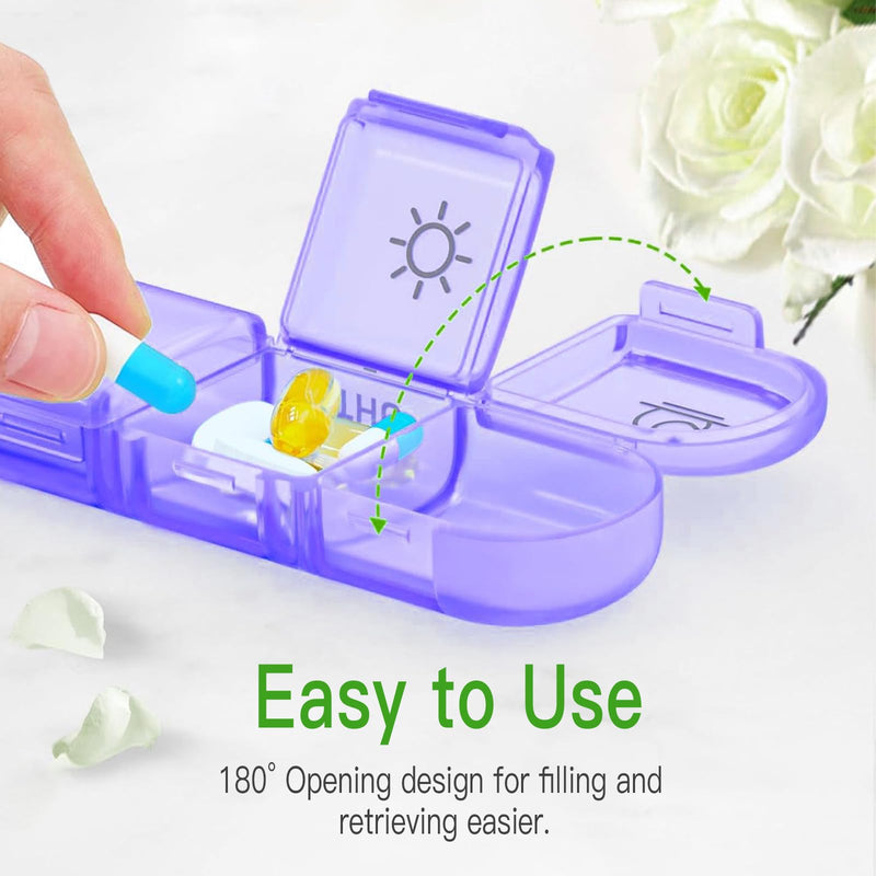 Portable Pill Organizer 3-Times-a-Day Pill Case, Weekly Medication Organizer with 21 Compartments, Travel-Friendly Medicine Box for Vitamins, Supplements, and Prescription Pills Clear
