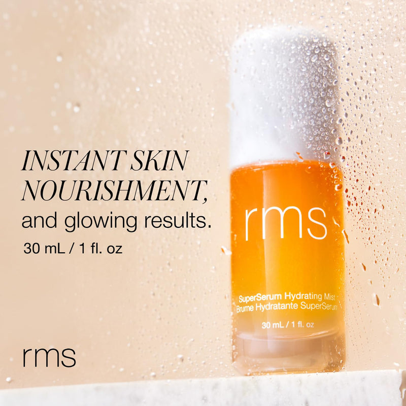 RMS Beauty SuperSerum Glow Serum Mist & Primer, 1.0 oz | Bi-phase hydrating face mist with niacinamide & Vitamin C. Works as a dewy makeup primer and refreshing setting spray.