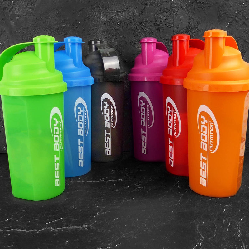 [Australia] - Best Body Nutrition protein shaker black - 700 ml protein shaker with sieve & measuring scale - leak-proof - dishwasher safe - BPA-free - for lump-free protein shakes 