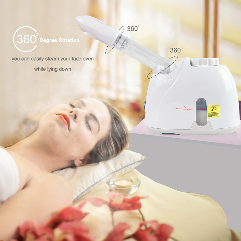 [Australia] - Facial Mist Steamer,YOKYAK Facial Steamers with 360° Rotatable Sprayer, Face Steamer for Facial Deep Cleaning, Hot Mist Humidifier Steam for Face Spa Sinuses Moisturizing, Homeuse or Salon 
