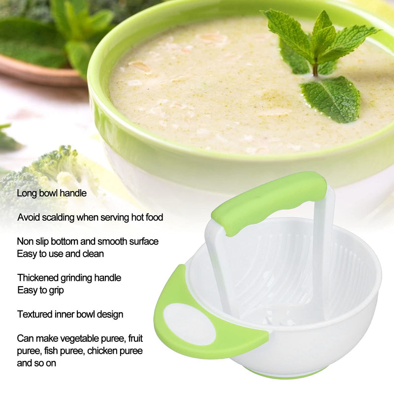 [Australia] - Baby Food Mash Bowl, Convenient Professional Easy Use Anti Scalding Baby Food Masher Bowl Set for Baby Food Mash Bowl for Make Vegetable Puree Fruit Puree 