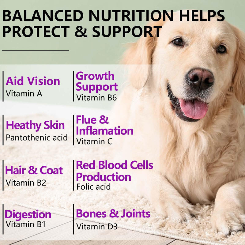 15 in 1 Dog Vitamins Supplements -150PCS-Multifunctional Supplements for Dogs-Glucosamine Chondroitin for Joint Support with Probiotics for Gut & Immune Health and Skin & Heart Health - PawsPlanet Australia