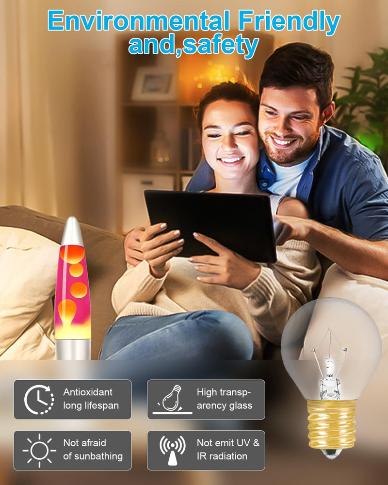 [Australia] - Lava Lamp Bulb 25 Watt, E17 Intermediate Base 6 Packs The Lava Original Replacement Bulb for 14.5-Inch Lava Lamp, Soft Warm White Glow, Long Life, High Temp Resistance, High-output Heat S11 Bulb S11- 25W Shape 