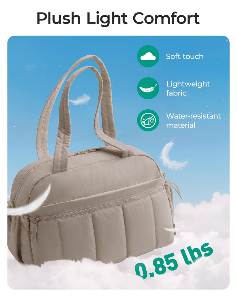 BAGSMART Duffle Bag for Travel, Gym Bag for Women, Weekender Carry on | PVC Wet Pocket, Airline Approved Personal Carry-on Size, Fits Under-seat, One Bag for Gym, Travel, Hospital, Overnight Camel Medium