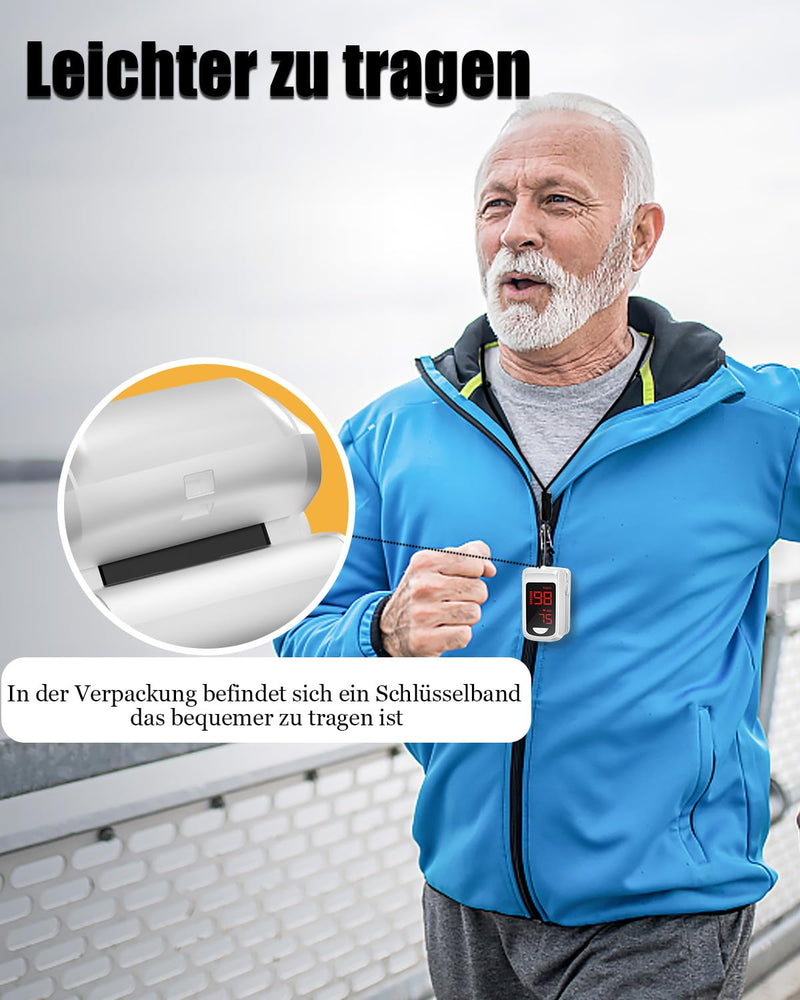 [Australia] - HOLFENRY Pulse Oximeter Oxygen Saturation Meter Finger Pulse Oximeter Finger Oximeter Pulse Monitor for Measuring SpO2, Pulse and Perfusion Index (PI) for Adults at Home or Outdoor Sports Gray 