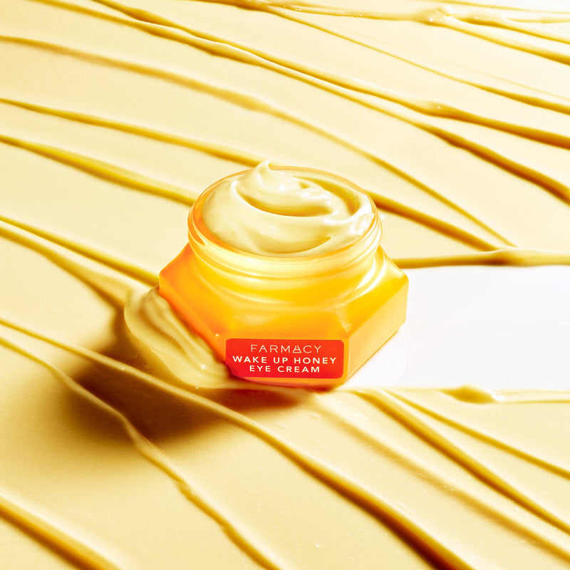 Farmacy Wake Up Honey Vitamin C Eye Cream - Brightening Under Eye Cream for Dark Circles + Puffiness - Enriched with Cranberry Peptide to Smooth Wrinkles Over Time (15ml) 0.5 Fl Oz (Pack of 1)