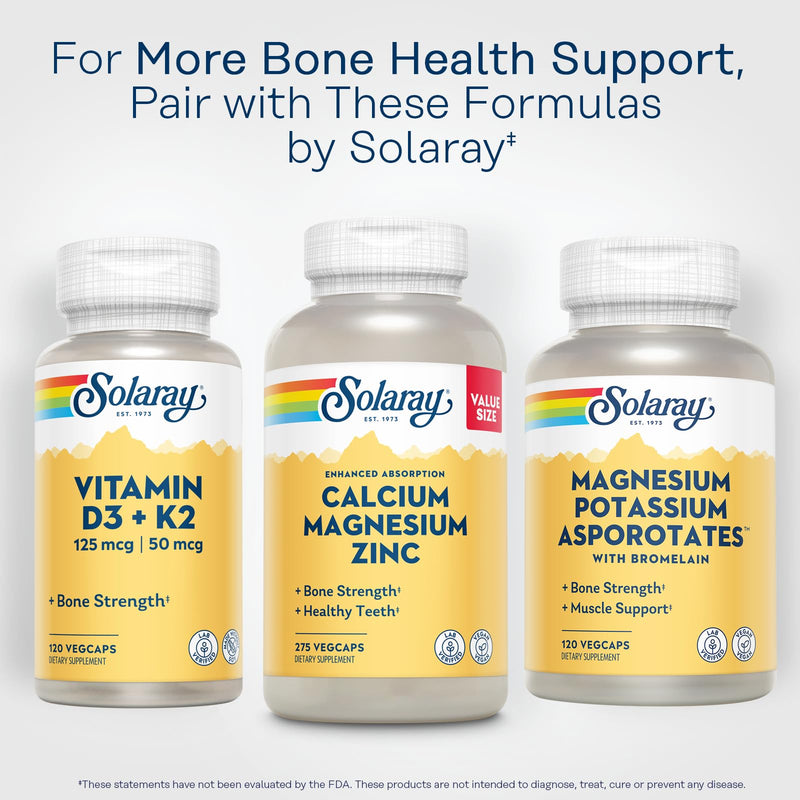 [Australia] - SOLARAY Calcium Magnesium Zinc Supplement - with Calcium 1000mg, Magnesium 500mg - Bone Health, Muscle Function, Heart Health and Immune Support - Vegan, 60 Day Guarantee, 68 Servings, 275 VegCaps 275 Count (Pack of 1) 