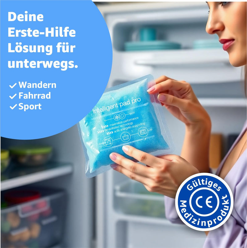 [Australia] - 2 pieces - XXL cooling pads 29x12 cm - MADE IN GERMANY - Ice packs gel blue, large - heat pads & cooling packs - cooling pads - for wisdom teeth, pain & fever - children & adults 2x XXL 