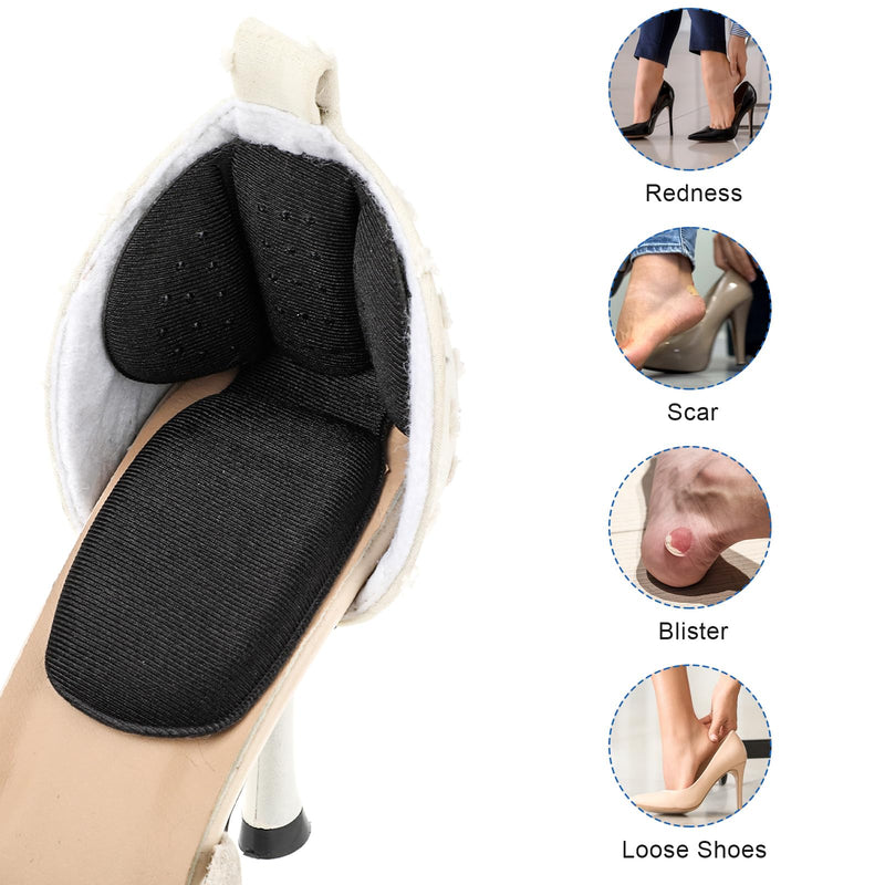 [Australia] - Sibba 3 Pairs of Heel Pads 2-in-1 Shoe Insoles Women's Shoes Heel Protection Heel Grips for Large Shoes Heel Cushion Self-Adhesive Heel Insoles Men's Shoes Shoe Repair Heel Protector (Black) 