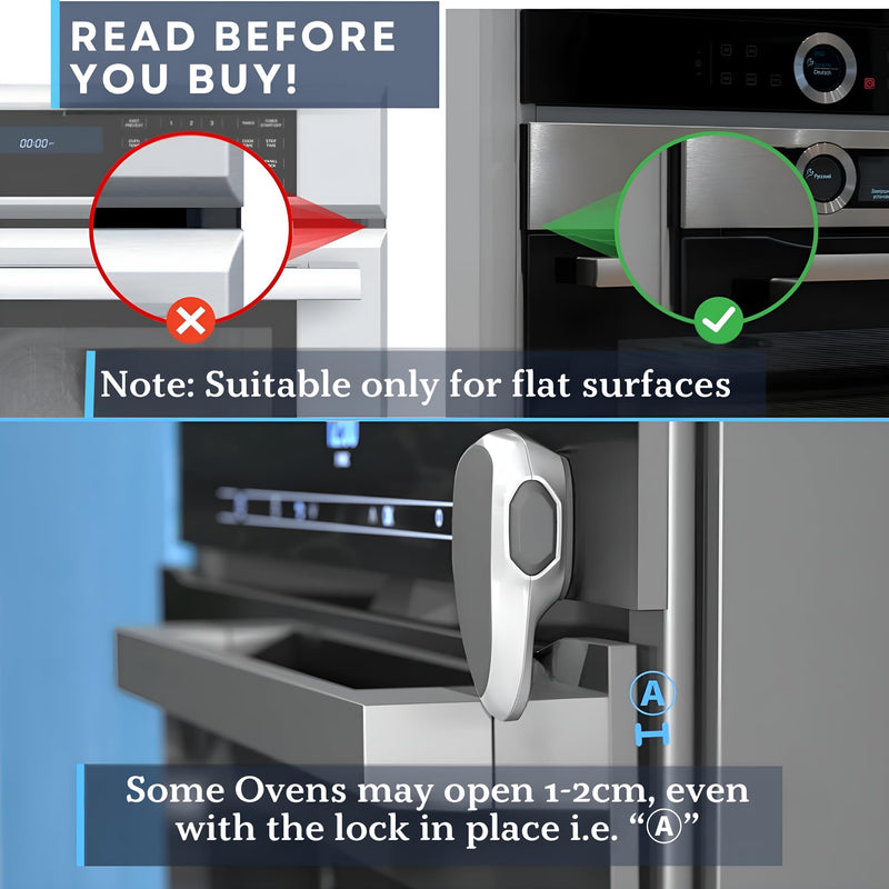 [Australia] - Oven Lock Child Safety, 1 Pack, Oven Door Lock Child Safety, Oven Baby Proofing, Heat-Resistant, Durable & Easy to Install Oven Safety Locks for Toddlers, Baby Proof Oven (White) White 