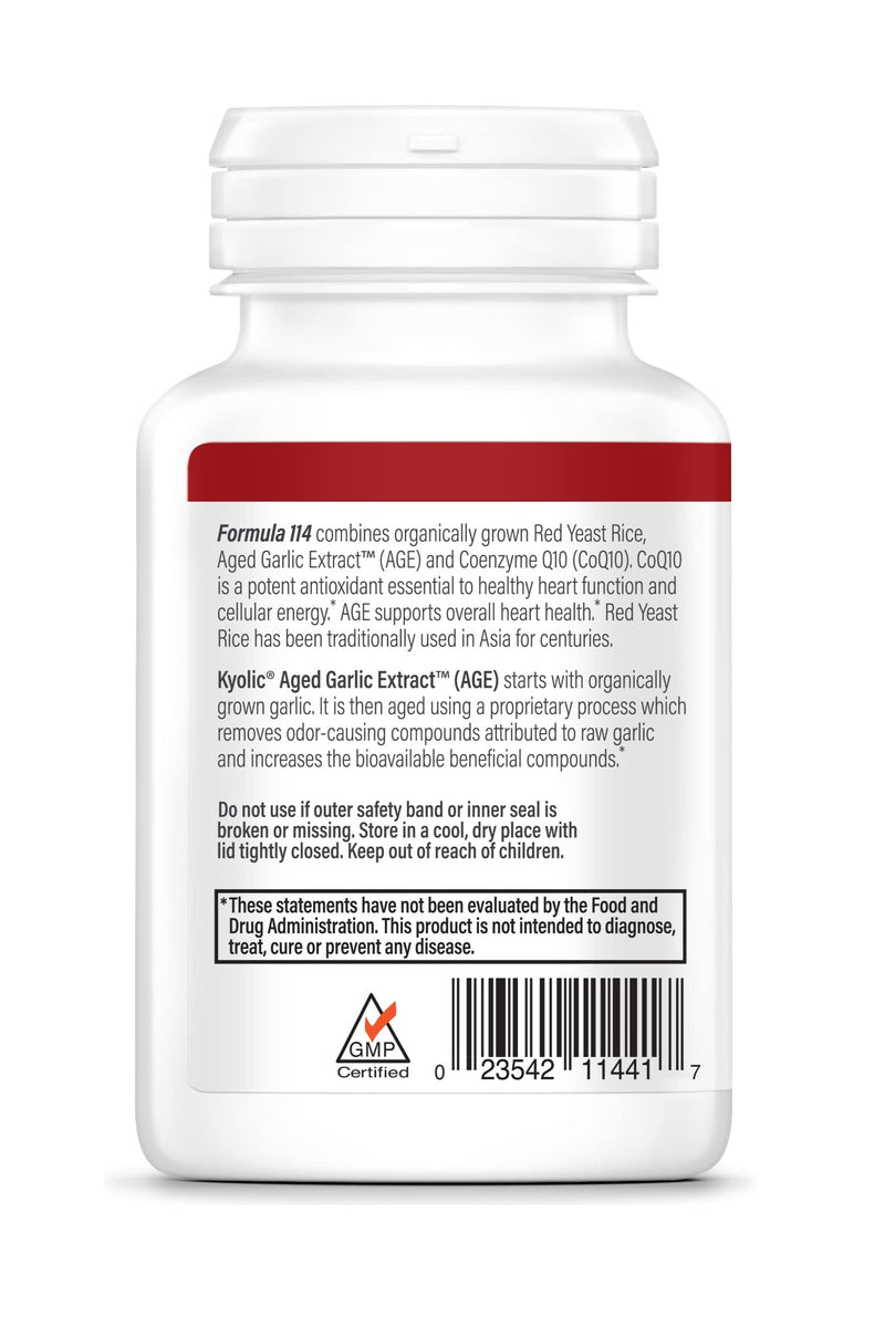 [Australia] - Kyolic Aged Garlic Extract Formula 114, Red Rice Yeast & Coq10, 75 Capsules (Packaging May Vary) Formula 114 Capsules 75 Count (Pack of 1) 