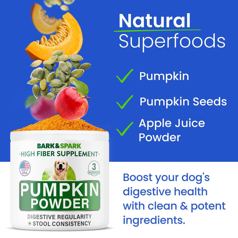 Pumpkin for Dogs - Apple, Pumpkin Seeds and Pumpkin Fruit - Fiber Supplement and Stool Softener - Diarrhea, Constipation, Upset Stomach, Food Sensitivity - Improve Digestion - 6oz Unflavored - PawsPlanet Australia
