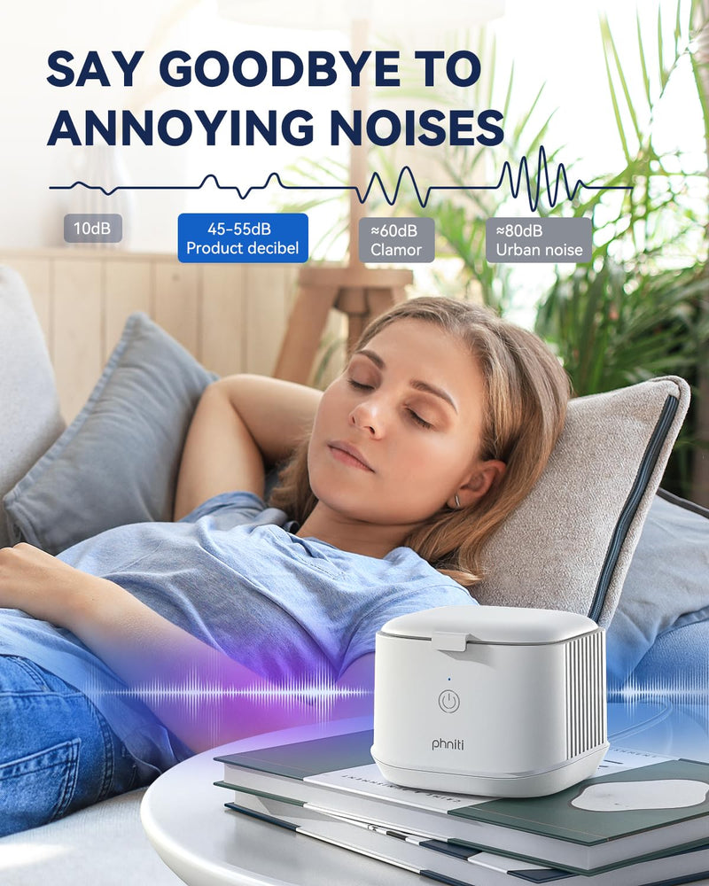 [Australia] - Ultrasonic Retainer Cleaner, Phniti 48kHz Professional Ultrasonic Cleaner Machine for Retainers, Jewelry, Dentures, Mouth Guard, Aligner, Toothbrush Heads, 13OZ Portable Dental Cleaning-White 350ml 