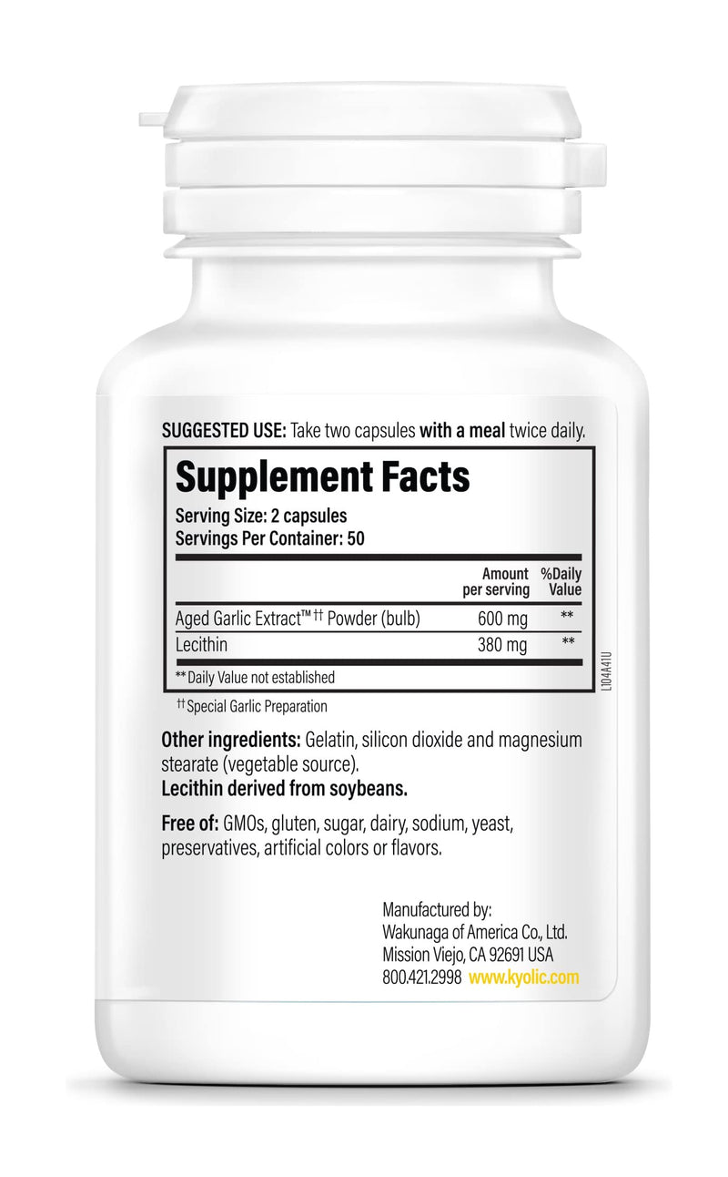 [Australia] - Kyolic Aged Garlic Extract Formula 104 Cholesterol Health, 100 Capsules (Packaging May Vary) 