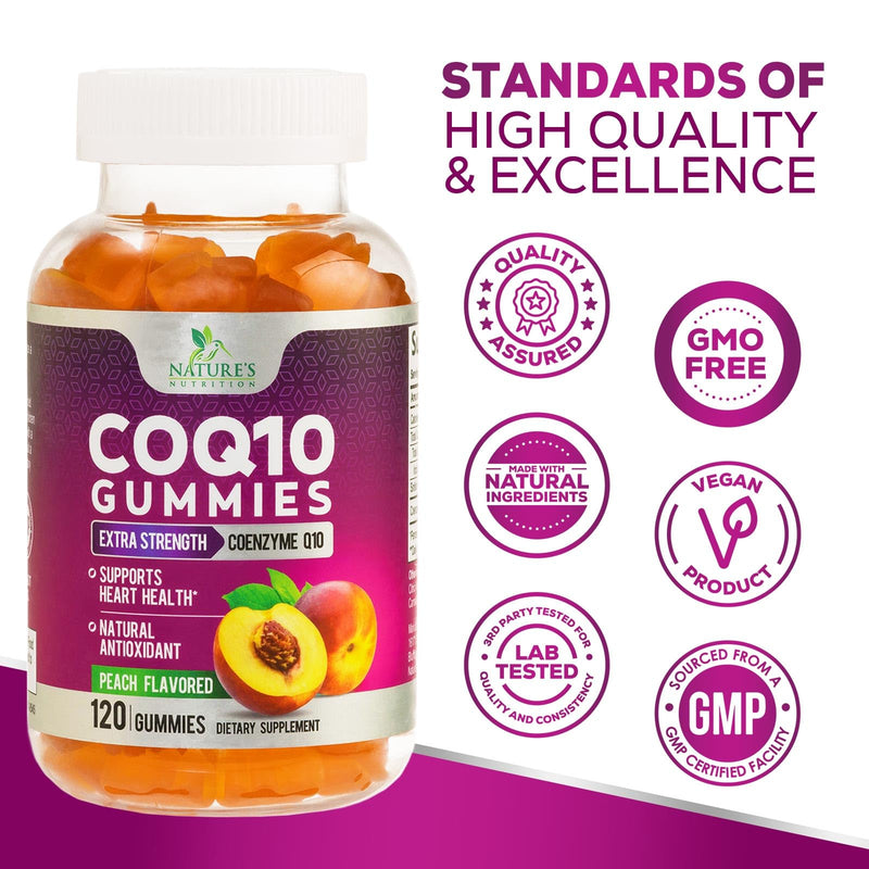 [Australia] - CoQ10 100mg Gummies - Coenzyme Q10 Supplement, CoQ10 Gummies Antioxidant for Heart Health Support & Energy Production, High Absorption Coenzyme Q10 Gummy Supplements - 120 Count Coenzyme Q10 Vitamins 120 Count (Pack of 1) 