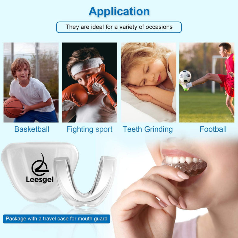 [Australia] - Leesgel Kids Mouth Guard for Grinding Teeth, Teeth Grinding Mouth Guard for Sleep, Kids Moldable Custom Night Bite Guards, Clenching, Bruxism, Sport Athletic, Whitening Tray (4 Pack) 