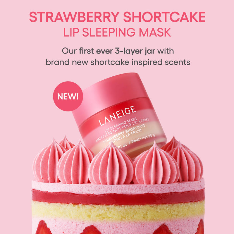[Australia] - LANEIGE Lip Sleeping Mask: Nourish, Hydrate, Vitamin C, Murumuru & Shea Butter, Antioxidants, Flaky, Dry Lips Strawberry Shortcake 
