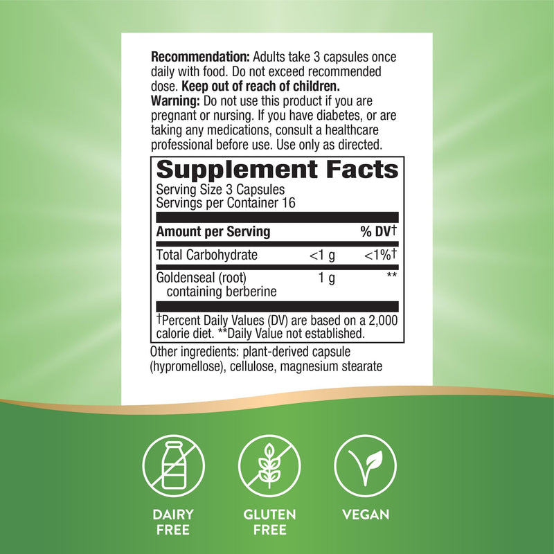 [Australia] - Nature's Way Goldenseal Root, Traditional Digestive Support, Berberine, Non-GMO Project Verified, Vegan, 50 Capsules (Packaging May Vary) 50 Count (Pack of 1) 