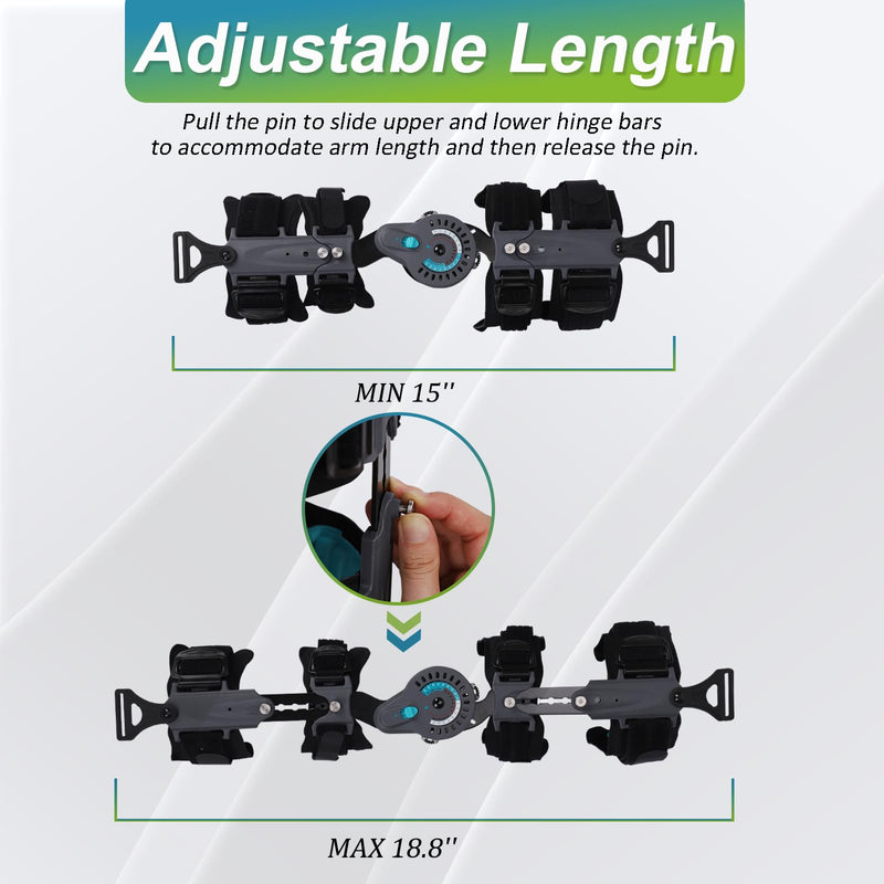 [Australia] - Komzer Hinged Elbow Brace, Adjustable Post OP ROM Elbow Brace with Sling Stabilizer Splint Arm Injury Recovery Support After Surgery (Right) Right 