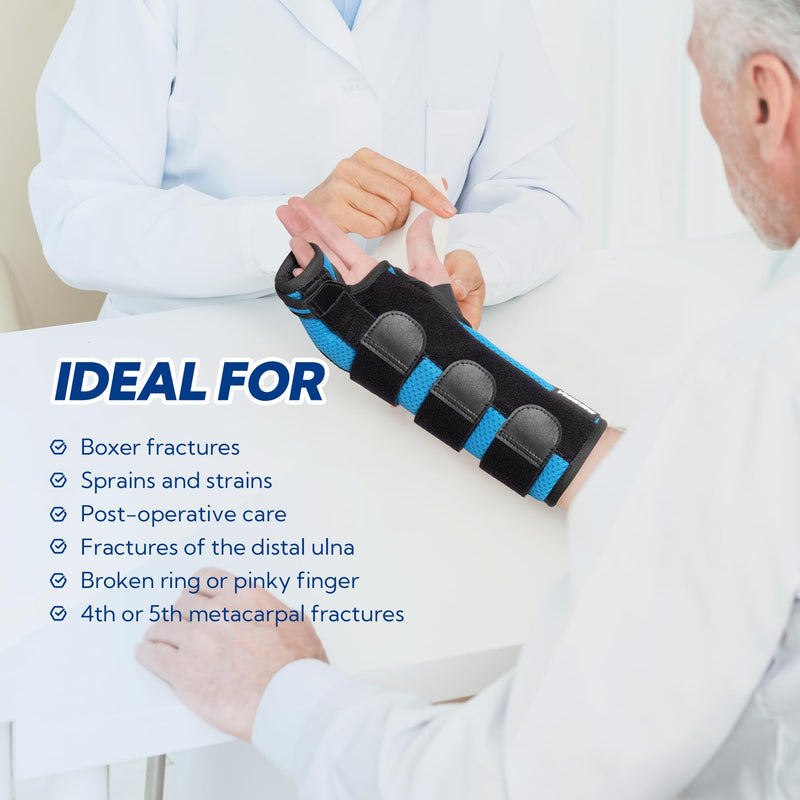 [Australia] - Boxer Fracture Splint, Ulnar Gutter Splint Right Hand, the 4th and 5th Metacarpal Finger Splint Hand Brace, Boxer Orthosis Hand & Wrist Brace for Women & Men, Right, M 