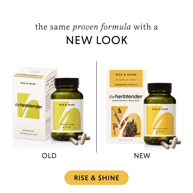 Ginseng & Reishi Supplement – Rise & Shine 60 Capsule Jar - Red Ginseng Capsules - Panax Ginseng High Strength - Reishi Mushroom Capsules - Natural Energy Supplement for Adults Morning Vitality
