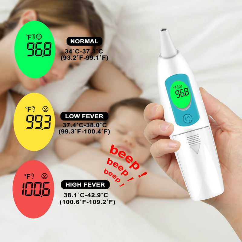 [Australia] - Ear Thermometer for Adults and Kids, Digital Thermometer with Fever Alarm and Instant Accuracy Readings, Infrared Thermometer Gun for Infants, Baby Thermometer, Fast, Reliable 