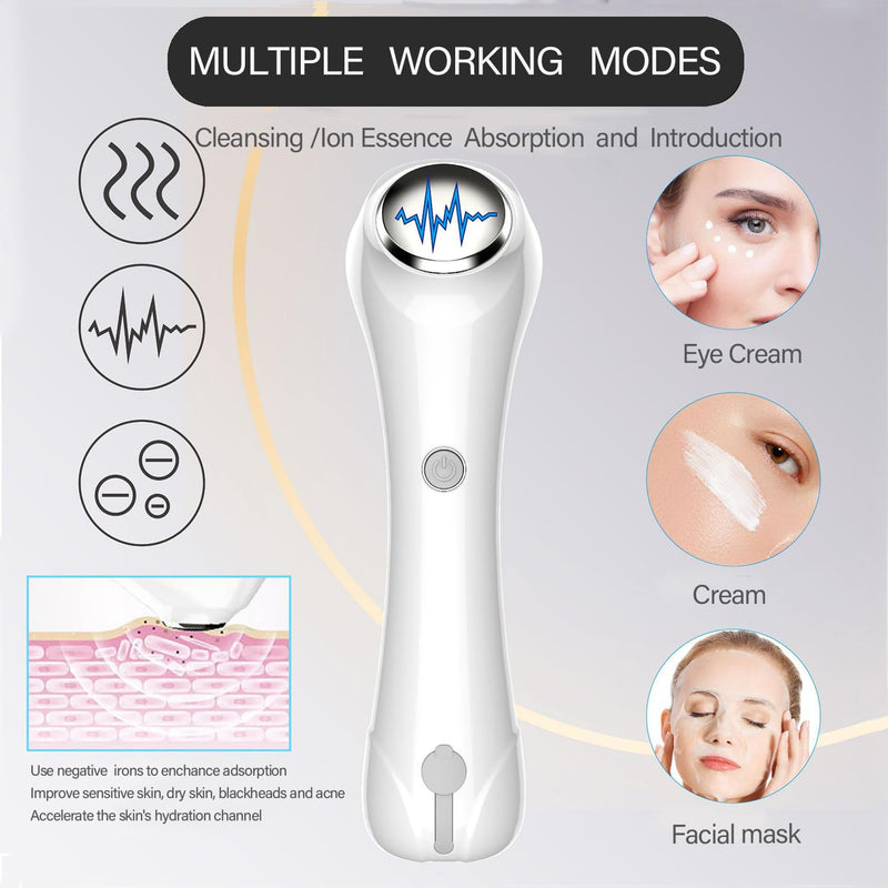 Facial Cleansing Brush, 2 in 1 Ｗaterproof IPx7 Facial Spin Scrubber Set with 4 Brush Heads, Rechargeable Exfoliating Face Brush Deep Cleansing, Gently Exfoliate and Remove Blackhead