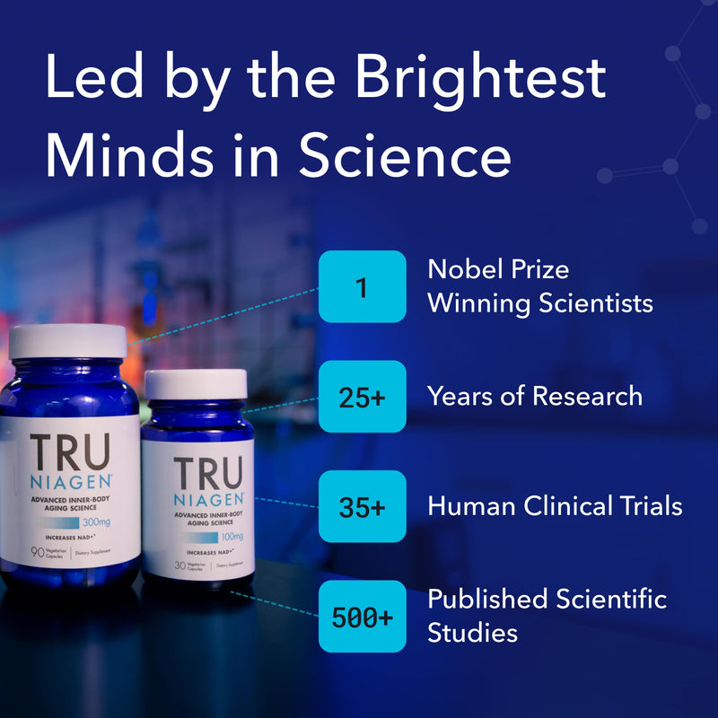 TRU NIAGEN Patented NAD+ Supplement, 300mg Niagen, 30 Servings | Nicotinamide Riboside (NR) Take 1 Daily | 1 Bottle 300mg (30 Servings)