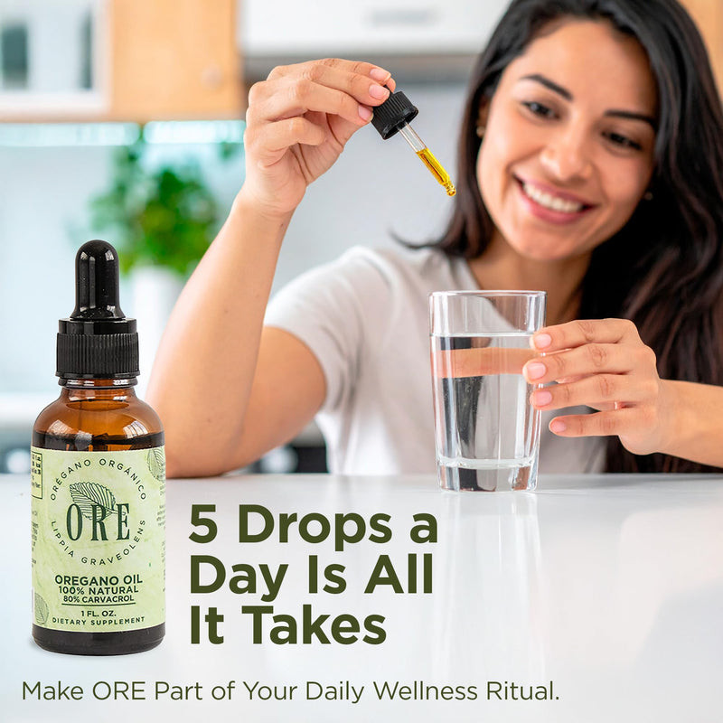 [Australia] - ORE Mexican Oregano Oil Drops 1 oz | 80% Carvacrol | Wildcrafted Herbal Extract for Immune & Respiratory Support | Natural Liquid Supplement | Non-GMO | Dropper Bottle 